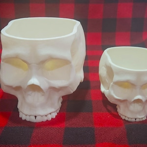 Unique 3D Printed Skull Planter Pot - Gothic Home Decor for Cactus & Succulents - Halloween Gift Idea - Small and Large sizes