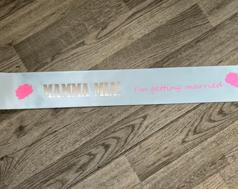 Hen party sashes | mama mia themed for hen party’s | bachelorette party | bride and bridesmaid sashes