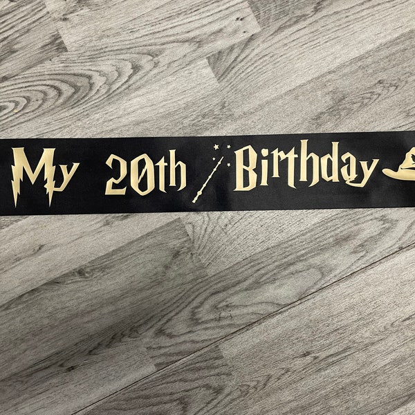 Birthday party sashes | wizzard Font | various colour sash, with your design