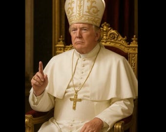 Trump Pope Sticker | Novelty Laptop Decal | Funny Political Humor | Meme Sticker | Water Resistant | Durable Vinyl | Bumper Sticker