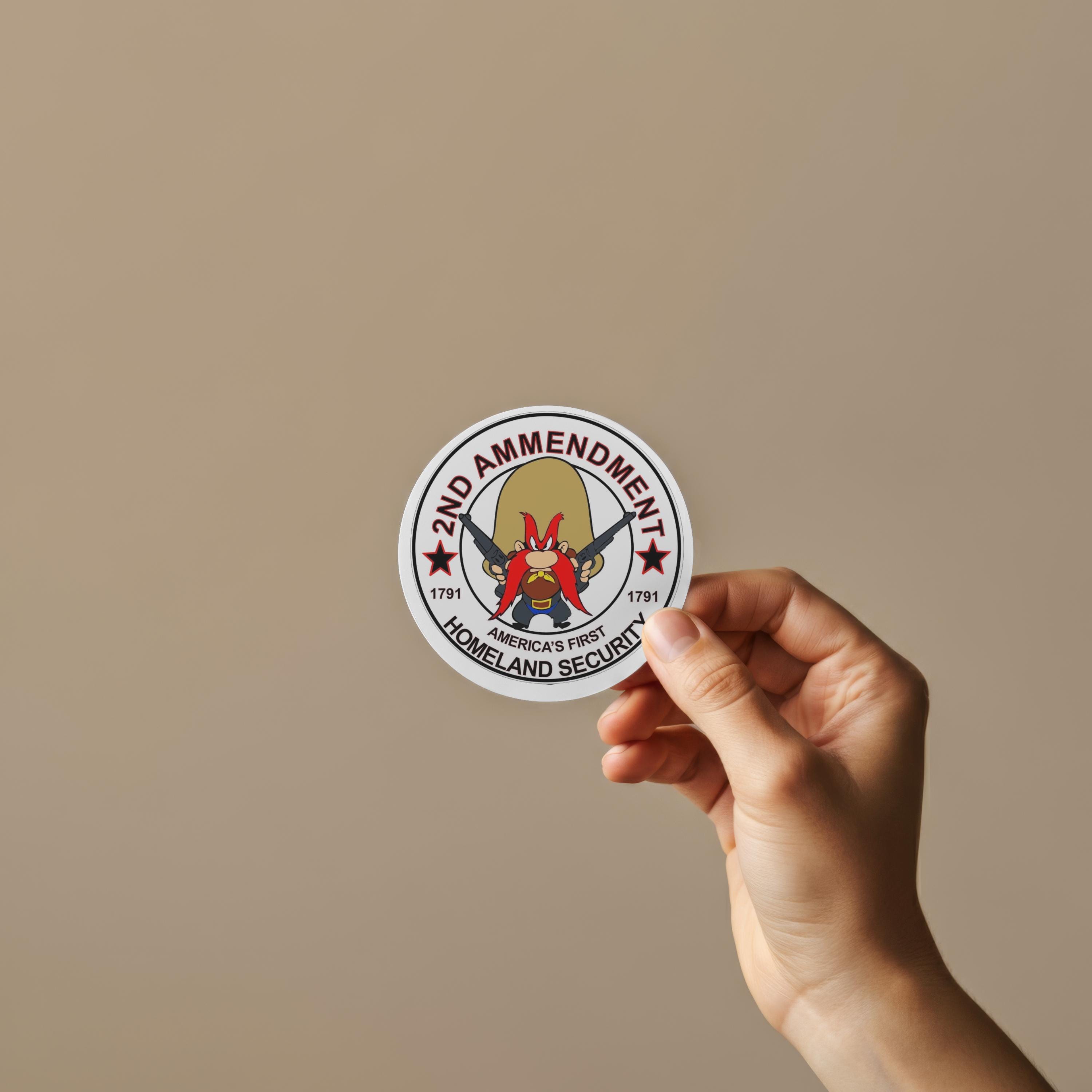 2nd Amendment Sticker - Patriotic Cartoon - America's First Homeland ...