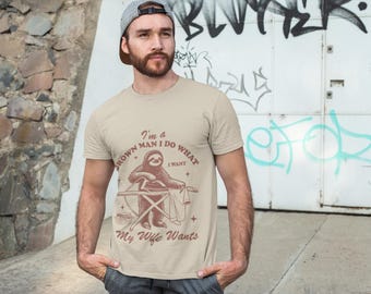 Funny Grown Man sloth  T-Shirt, Humorous Gift for Dads, Ideal for Father&#39;s Day, Casual Wear, Unisex Soft Style Tee, Fathers Day gift
