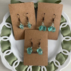 Teal fruits and vegetables earring set
