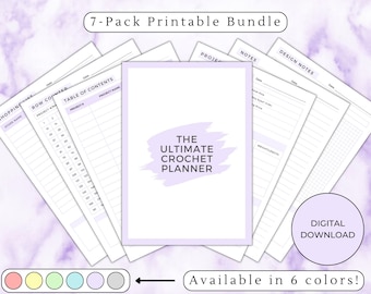 Printable Crochet Planner, Crochet Journal for Business PDF, Fillable Crochet Planner, Digital Download Crochet Planner, Crochet Pattern Log