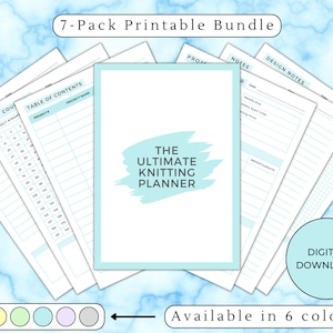 Printable Knitting Planner, Knitting Journal for Business PDF, Fillable Planner, Digital Download Knitting Planner, Knitting Pattern Log