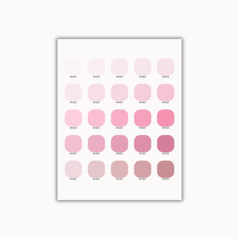 Blush Reverie | Color Palette | 25 HEX Codes Color Swatches | Digital ...