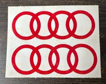 Adhesivos de vinilo con los aros de Audi - Juego de 2 - Multicolores