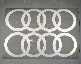 Pegatinas de vinilo reflectantes de anillos de Audi (juego de 2)