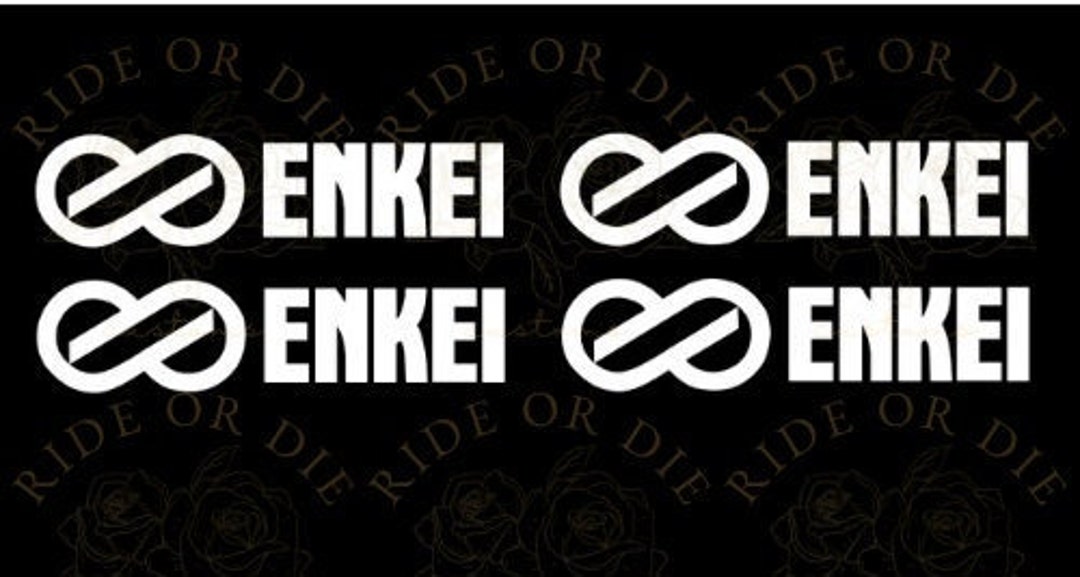 Enkei Wheels Rim Vinyl Decal Sticker Set of 4 Multi Sizes Multi Colors