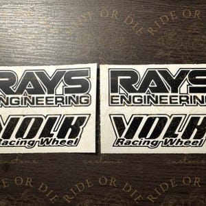 Volk Rays Racing Wheels Rim Vinyl Decal Sticker Set of 4 - Multi sizes - Multi Colors