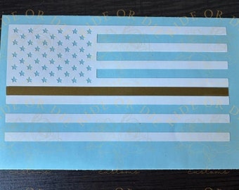 Thin Gold Line 911 Dispatcher Flag Vinyl Decal