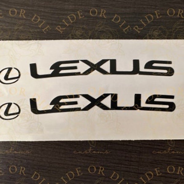 Lexus with Logo Brake Caliper Vinyl Decal Sticker Curved - Set of 2 -MultiColors