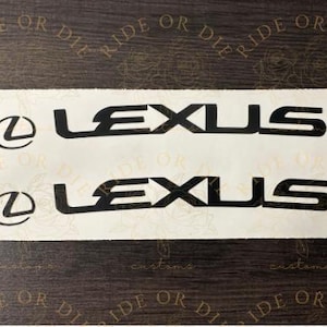 Lexus with Logo Curved Brake Caliper Vinyl Decal Sticker- Set of 2 -Multi Sizes/Colors