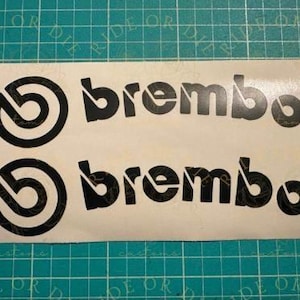 Brembo Curved Brake Caliper Vinyl Decal Sticker Set of 2 - Multi sizes - Multi Colors