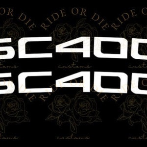 SC400 for Lexus LS400 Brake Caliper Vinyl Decal Sticker Curved Set of 2