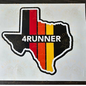 Texas Toyota 4Runner Retro Stripes Vinyl Decal Sticker 5&quot;