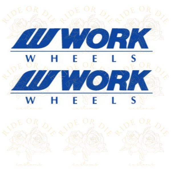 Work Wheels Rim Vinyl Decal Sticker Set of 2 - Multi sizes - Multi Colors