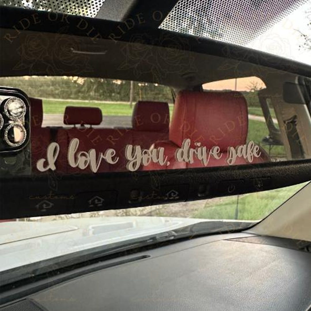 Autocollant 'I Love You Drive Safe' En Cœur - Lot De 8, PVC, Imperméable, Pour Rétroviseur/Vitre