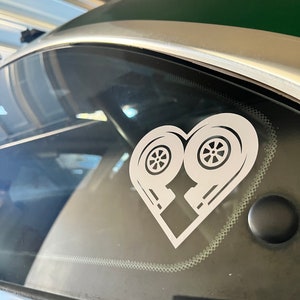 Naklejka na samochód Turbo Hearts / naklejka na szybę samochodu, naklejka, naklejka winylowa, naklejka na okno, naklejka na okno winylowe, naklejka na samochód wyścigowy