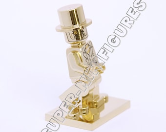 Mr gold custom gold stand, hands Mr.Gold Minifigures Replica custom MOC