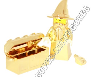 Contenedor Majisto Wizard Castle, MOC personalizado en cromo dorado
