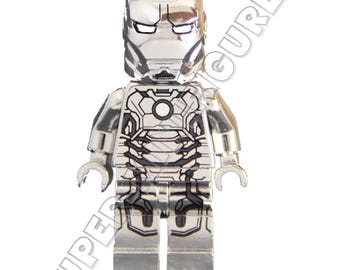 Minifiguras de Iron Man Avengers Silver Chrome (MOC personalizado)