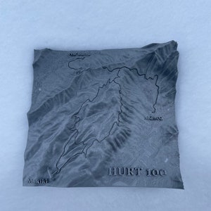 3D Gedruckte Topographische Karte - Hurt 100
