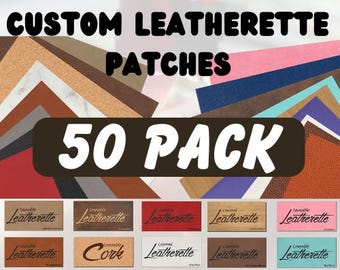 Benutzerdefinierte Kunstleder Aufnäher 50er Pack Personalisierter Hut Aufnäher Aufbügeln Logo Patch Beanie Design Leder Heat Punkting Form Ausschnitt Firma Promo