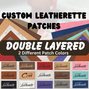 Custom Leatherette Double Layered Patches Personalized Hat Patch Iron-On Patch Beanie Design Leather Heat Adhesive Shape CutOut Company Logo