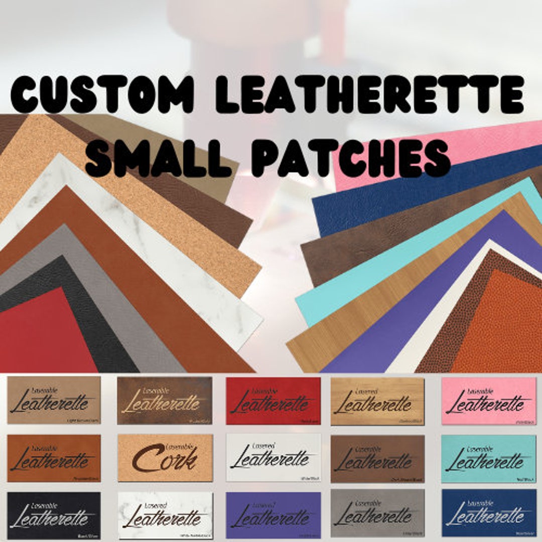 Leatherette Sticker Custom Small Leatherette Patches Personalized Hat Patch Iron-on Logo ...