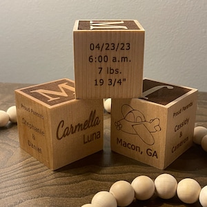Personalized Baby Block | New Baby Birth Block | Custom Baby Stats Block | New Parents Gift | Newborn Keepsake Present | New Baby Gift
