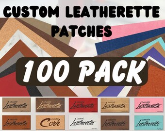 Aangepaste kunstleerpatches Verpakking van 100 gepersonaliseerde hoedpatch Opstrijklogopatch beanieontwerp leer Warmteklevende vorm uitgesneden bedrijfslogo