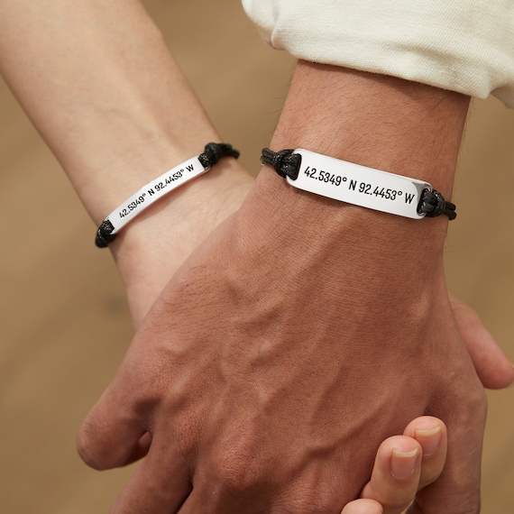 Couple Bracelets Braid Christmas Gifts for Couples GPS