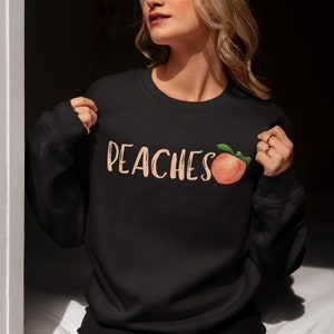 Peaches Sweatshirt, Peach, Comfy Sweatshirt, Unisex Crewneck Sweatshirt
