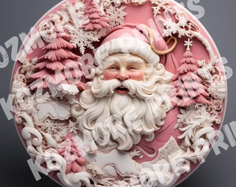 Santa Clause Tumbler Wrap SVG  PNG for Sublimation Wreath Signs T Shirts  ***Image Only***Instant Downloads