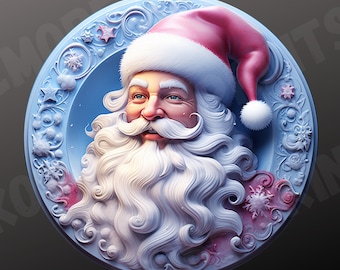 Santa Clause Tumbler Wrap SVG  PNG for Sublimation Wreath Signs T Shirts  ***Image Only***