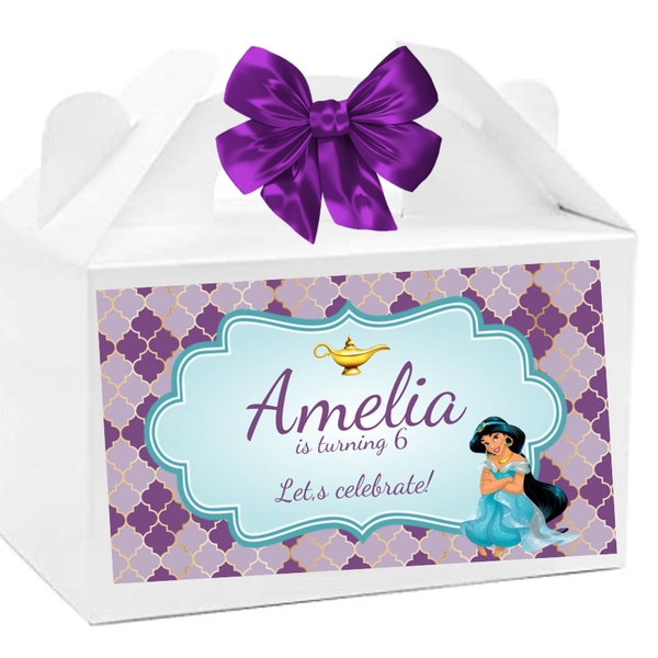 Princess Jasmine Digital Favor Box Template, Jasmine Birthday Party Decor, Princess Jasmine Decorations, Favor Box