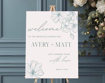 Couples Shower Welcome Sign Template, Couples Shower Welcome Sign, Elegant Couple Shower Sign, Modern Couples Shower Sign, Editable Template