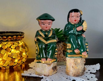 Japan Vintage Royal Asian Prince and Princess Salt And Pepper Vintage Shakers