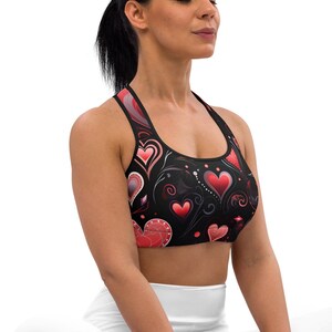 Sports bra with hearts