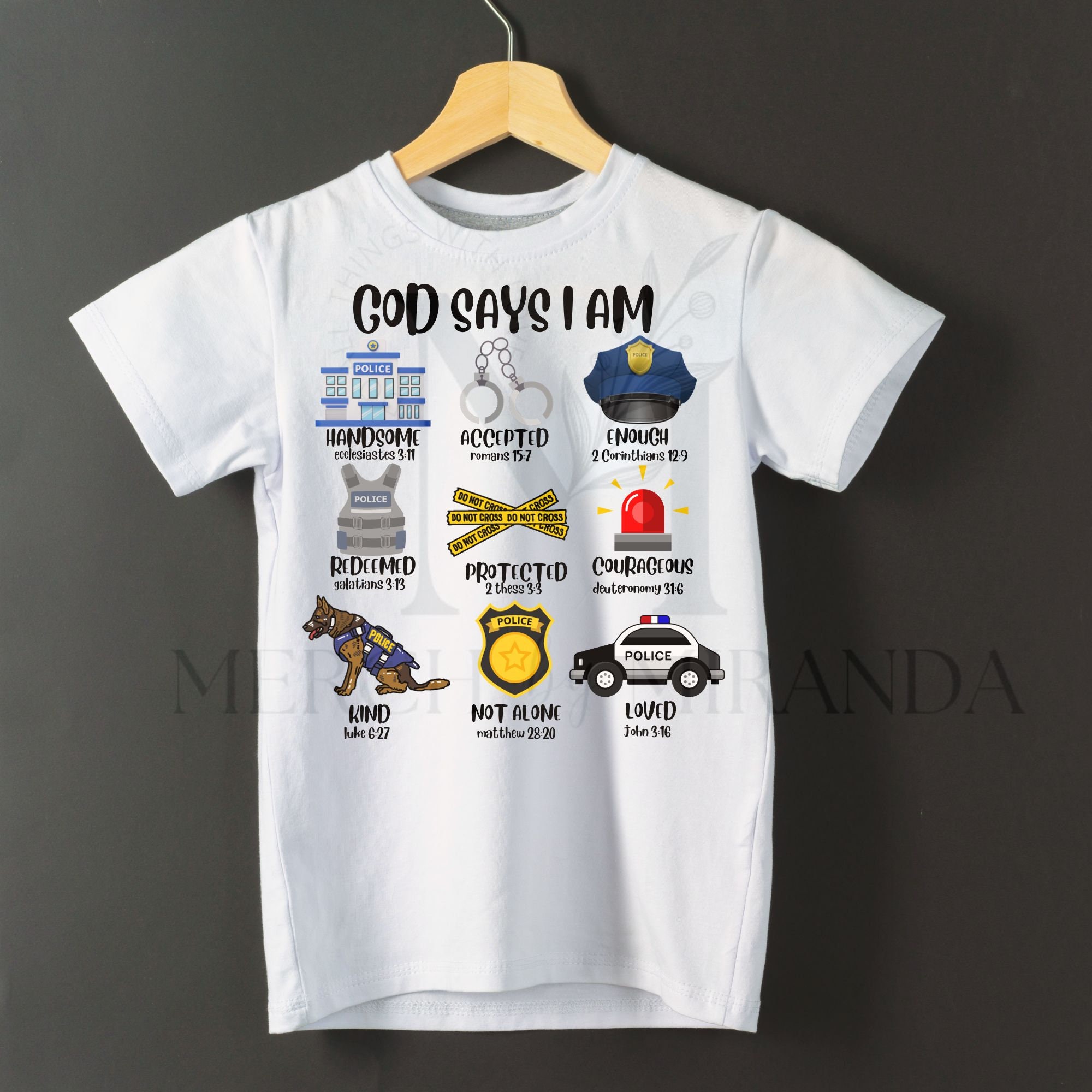 Shirt Kids Police Etsy -