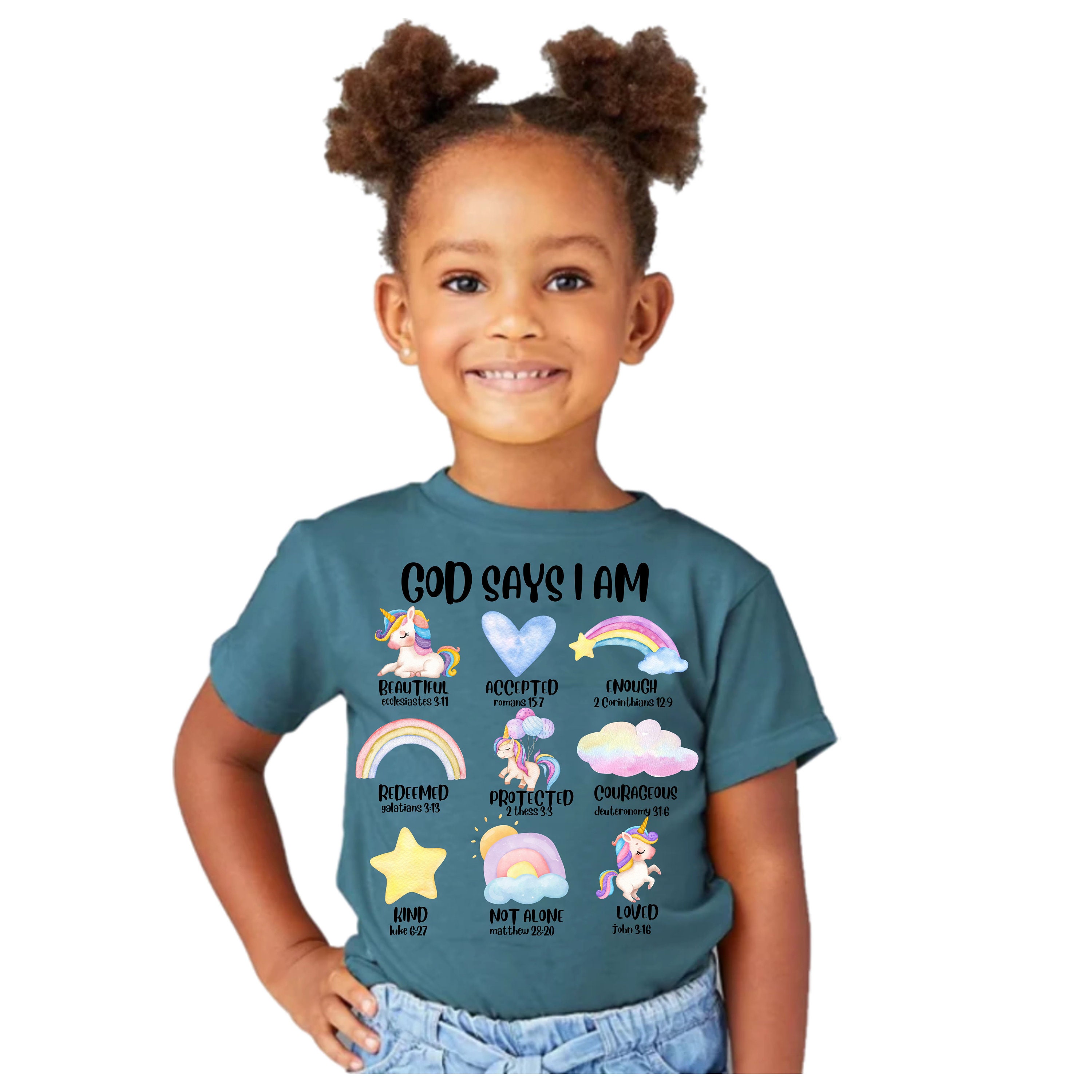 God Says I Am Sublimation Design Digital Download Kids Shirt PNG DTF ...