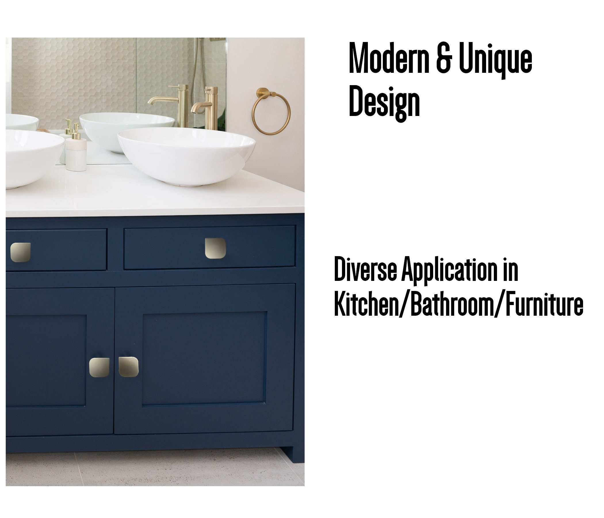 Matt Black Decorative Knobs for Drawer Dresser Cupboard in