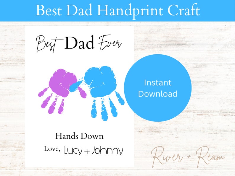 Best Dad Ever Father's Day Footprint Craft, Printable, Kid Craft for ...