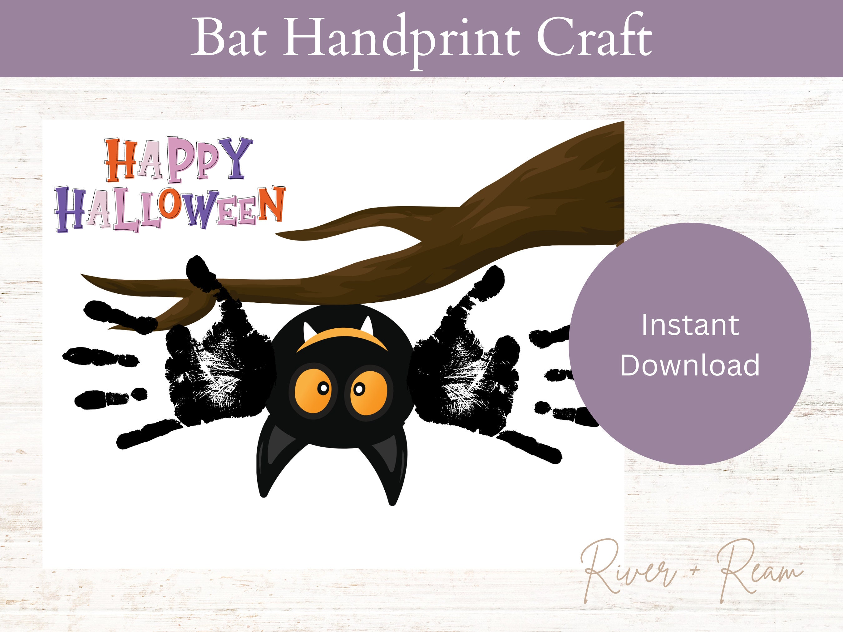 Bat Handprint Craft, Trick or Treat, Printable, Kid Craft, Daycare