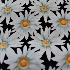 Daisy Fabric on Black