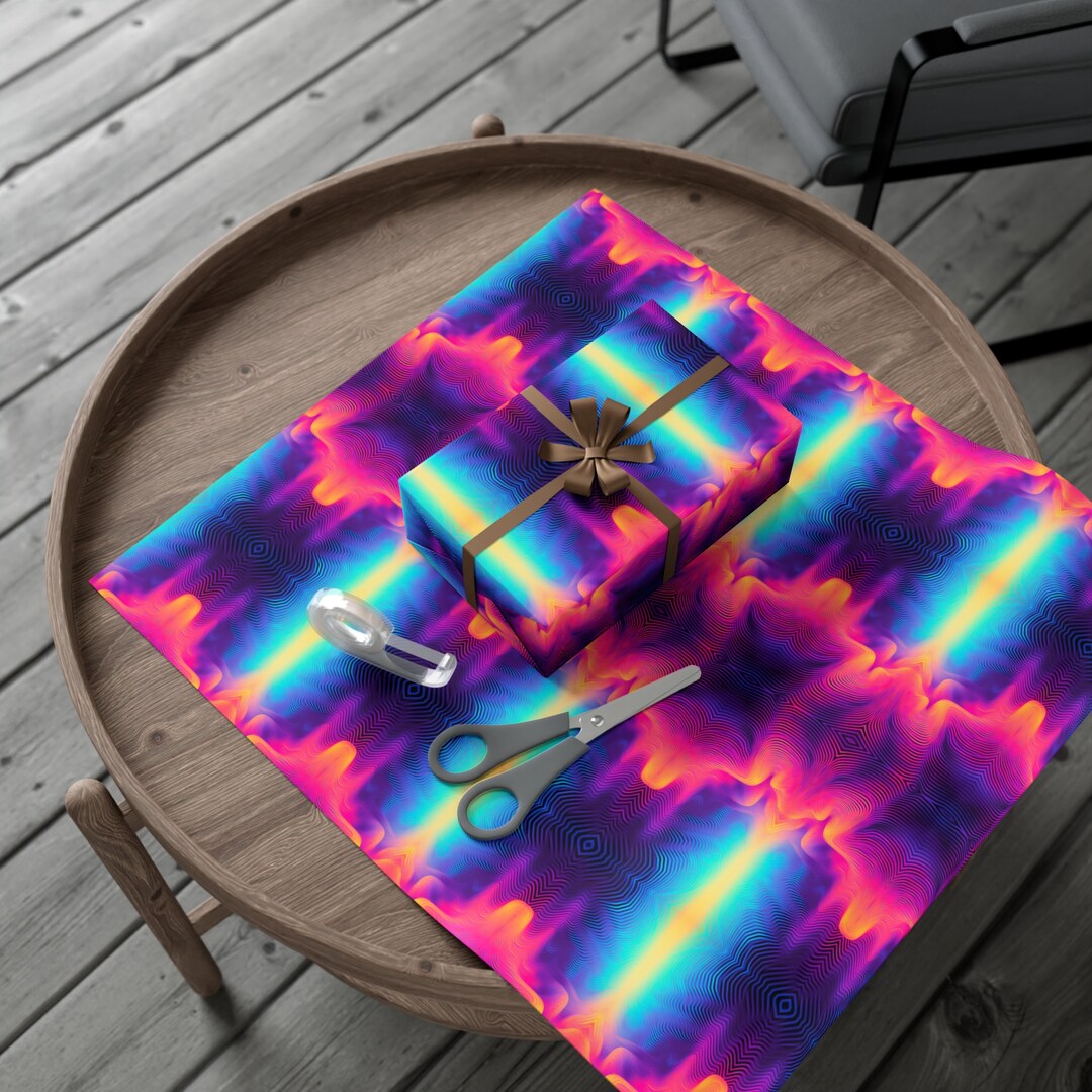 Trippy Wrapping Paper, Christmas Wrapping Paper, Unique Wrapping Paper