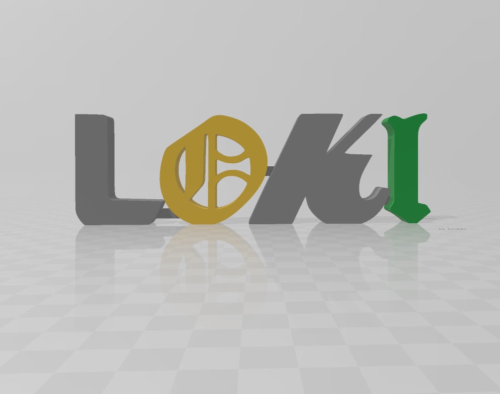 Loki 3D Printed Title Sign Art Logo Shelf Wall Display Mount Marvel ...