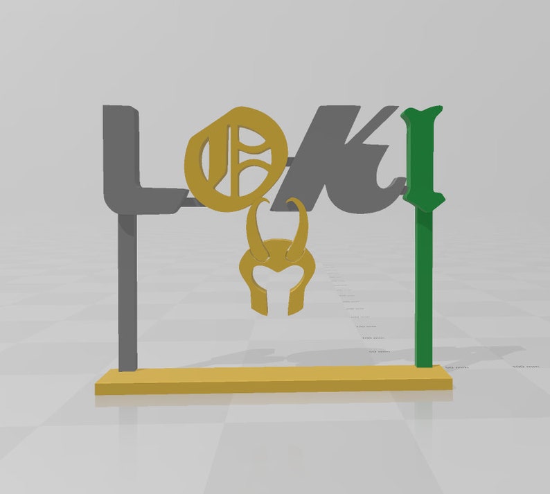 Loki 3D Printed Title Sign Art Logo Shelf Wall Display Mount Marvel ...