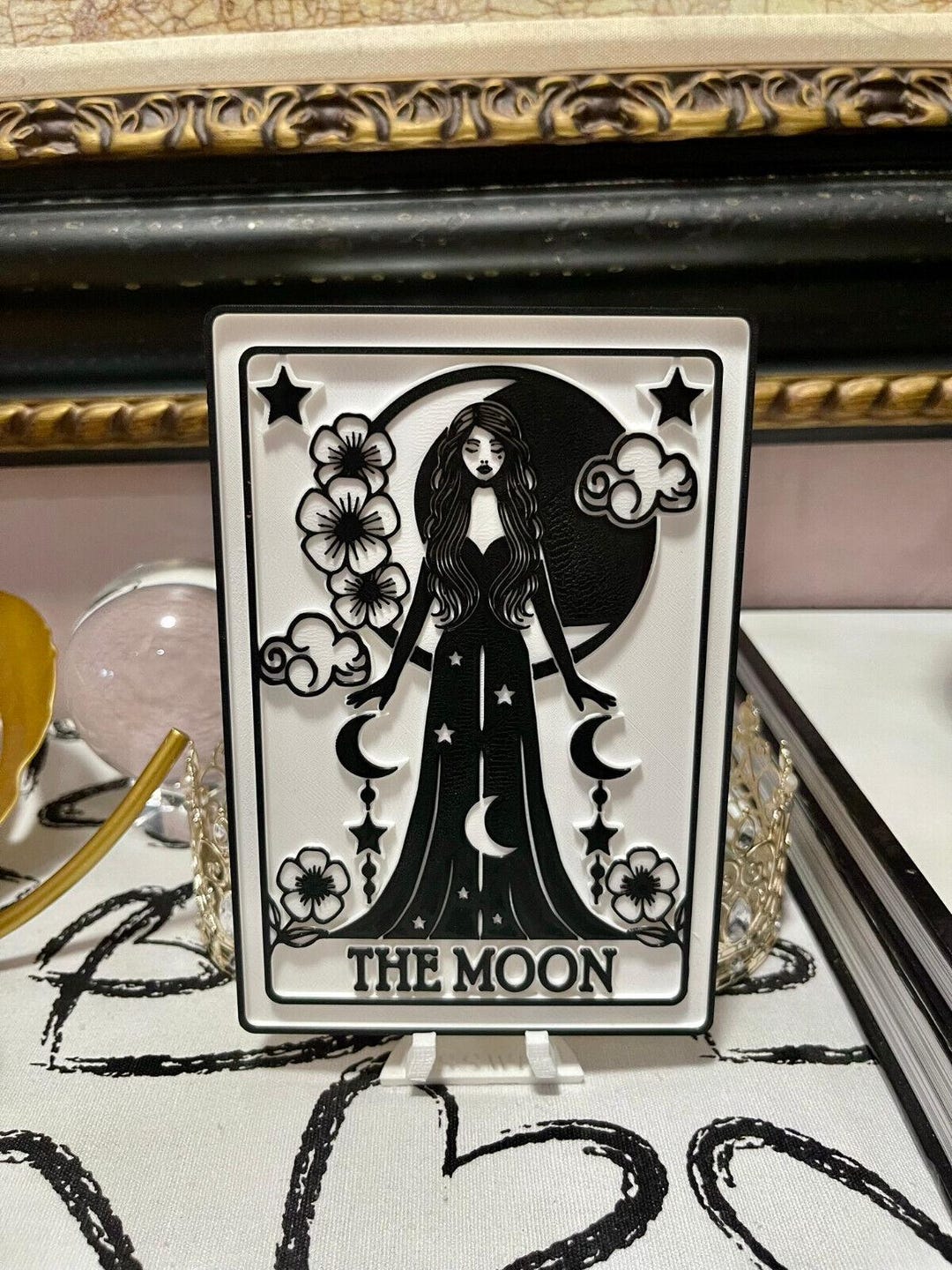 3D Printed the Moon Tarot Card – Mystical Art Decor - Etsy